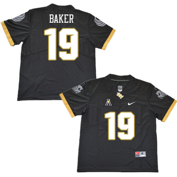 Men #19 Jarrad Baker UCF Knights College Football Jerseys Stitched Sale-Black